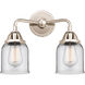 Nouveau 2 Small Bell LED 13 inch Polished Nickel Bath Vanity Light Wall Light in Clear Glass