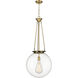 Beacon 1 Light 17.75 inch Brushed Brass Pendant Ceiling Light