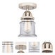 Nouveau 2 Small Canton LED 5.25 inch Polished Nickel Semi-Flush Mount Ceiling Light in Clear Glass