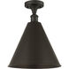 Ballston Cone 1 Light 16 inch Oil Rubbed Bronze Semi-Flush Mount Ceiling Light