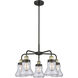 Bellmont 5 Light 24 inch Black Antique Brass Chandelier Ceiling Light in Clear Glass