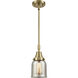 Franklin Restoration Small Bell 1 Light 5 inch Antique Brass Mini Pendant Ceiling Light in Silver Plated Mercury Glass