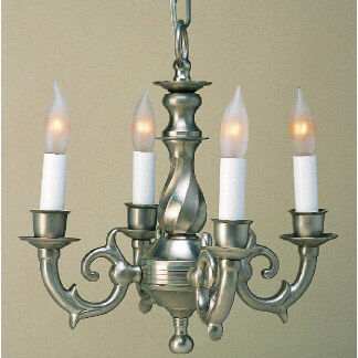 Traditional Brass 4 Light 13.00 inch Mini Chandelier