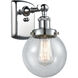 Ballston Beacon LED 6 inch Polished Chrome Sconce Wall Light in Seedy Glass, Ballston