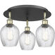 Salina 3 Light 16.75 inch Black Antique Brass Flush Mount Ceiling Light