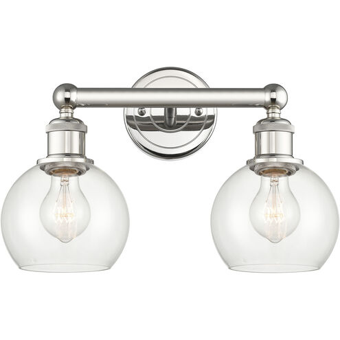 Athens 2 Light 15 inch Polished Nickel Bath Vanity Light Wall Light in Clear