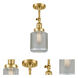 Franklin Restoration Stanton LED 6 inch Satin Gold Semi-Flush Mount Ceiling Light, Franklin Restoration