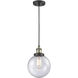 Franklin Restoration Beacon LED 8 inch Black Antique Brass Mini Pendant Ceiling Light in Seedy, Franklin Restoration