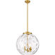 Ballston Athens Water Glass 3 Light 16 inch Satin Gold Pendant Ceiling Light