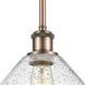 Ballston Cindyrella LED 8 inch Antique Copper Mini Pendant Ceiling Light in Seedy Glass