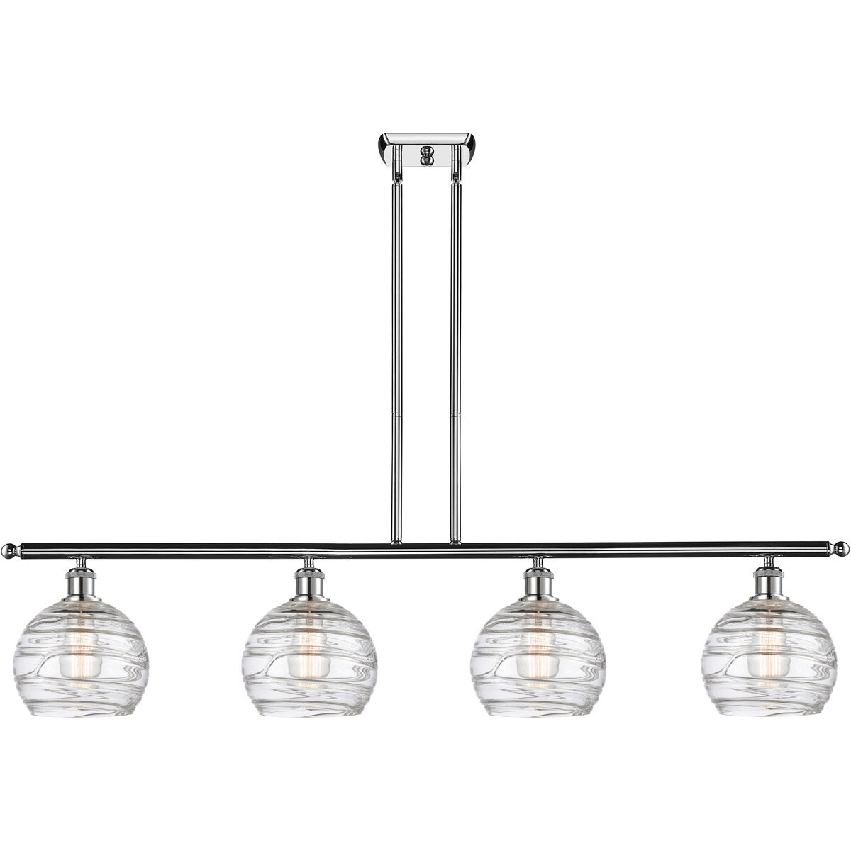 Ballston Deco Swirl LED 48 inch Polished Chrome Island Light Ceiling Light, Ballston