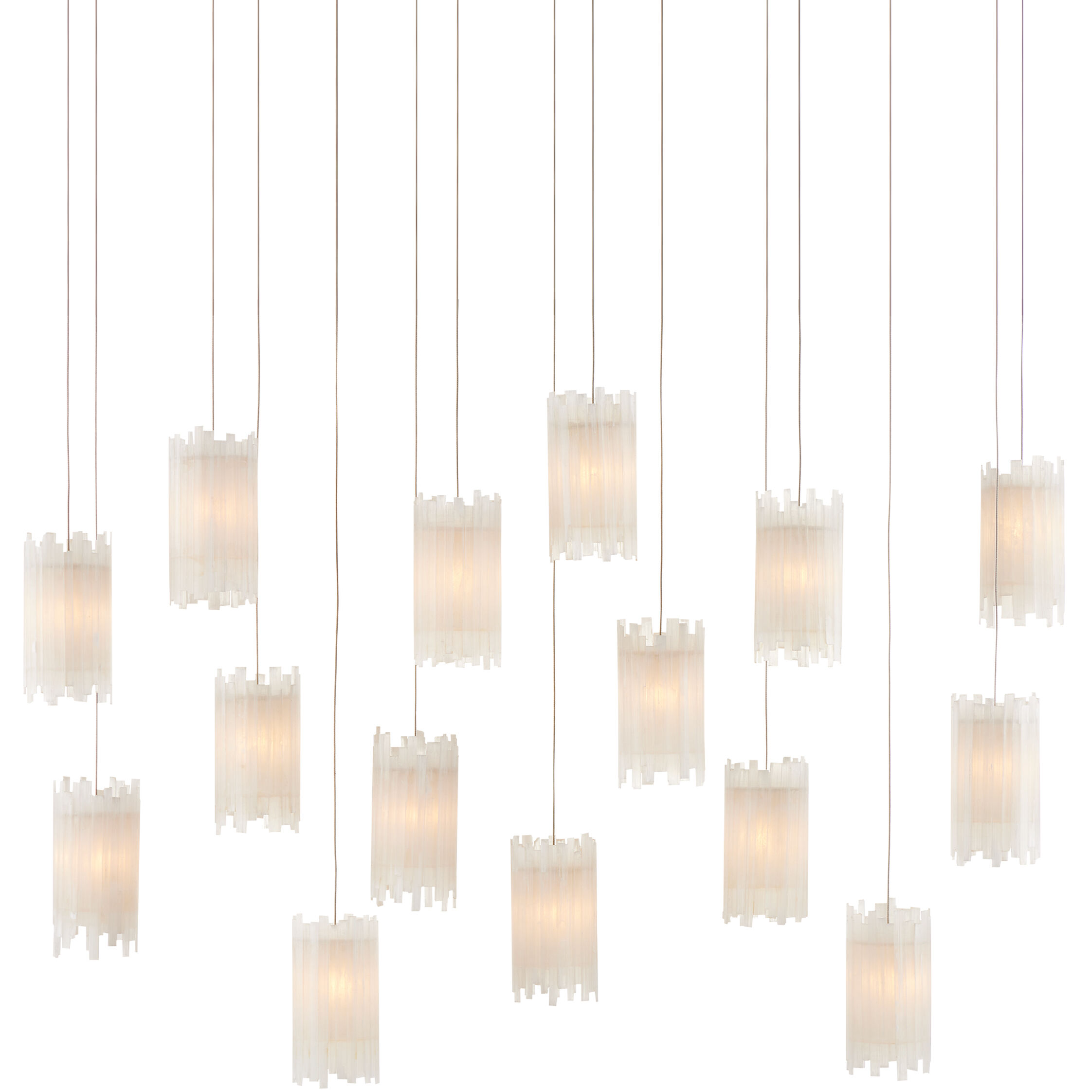 Escenia 15 Light 48 inch Natural/Painted Silver Multi-Drop Pendant Ceiling Light