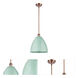 Ballston Plymouth Dome LED 12 inch Antique Copper Pendant Ceiling Light in Matte Seafoam