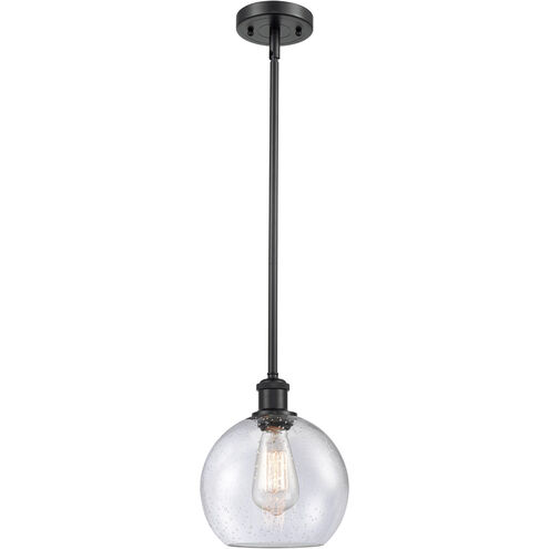 Ballston Athens LED 8 inch Matte Black Pendant Ceiling Light in Seedy Glass, Ballston