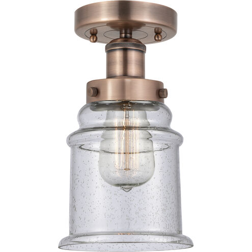 Canton 1 Light 6 inch Antique Copper Semi-Flush Mount Ceiling Light