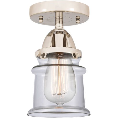 Nouveau 2 Small Canton LED 5.25 inch Polished Nickel Semi-Flush Mount Ceiling Light in Clear Glass