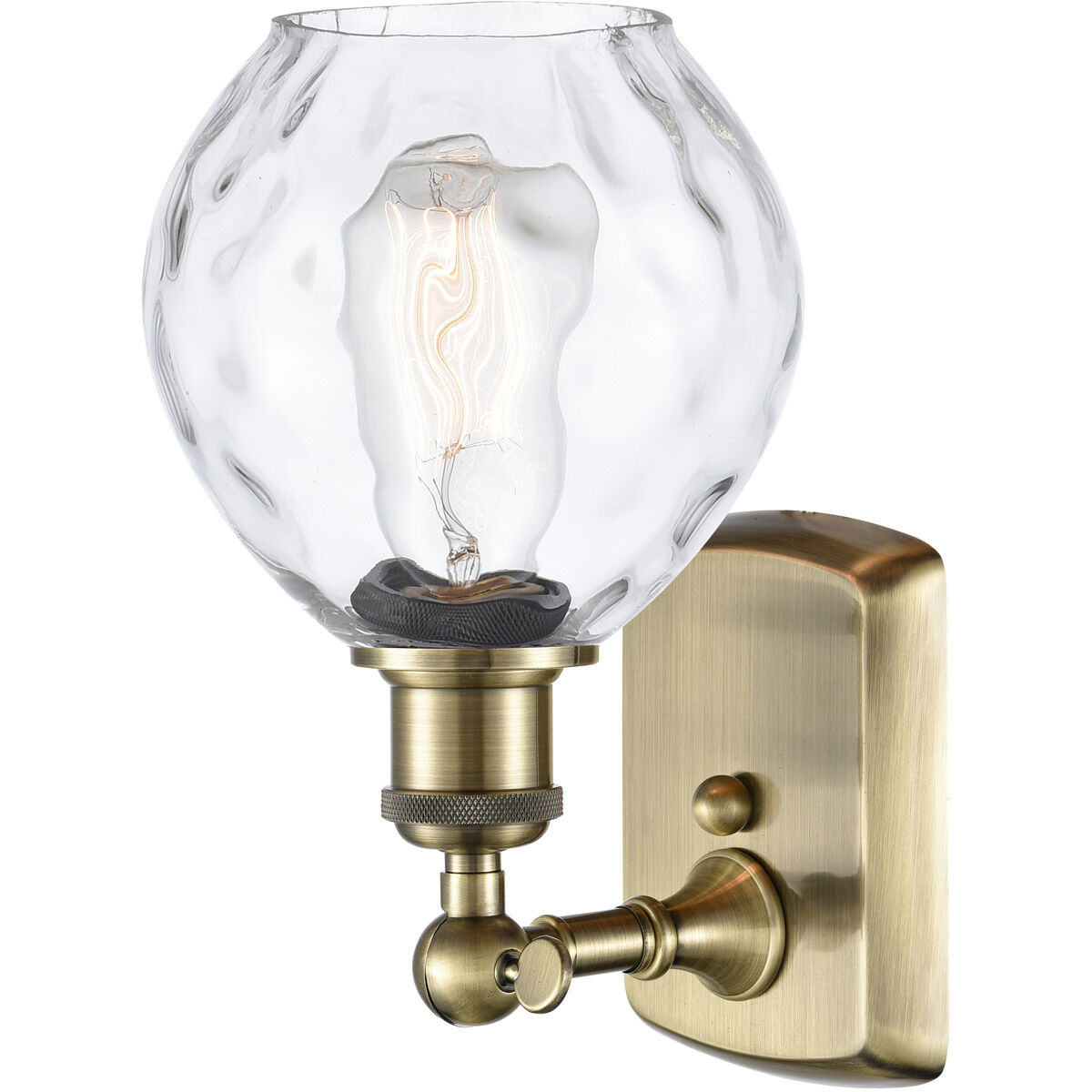Ballston Small Waverly 1 Light 6 inch Antique Brass Sconce Wall Light in Incandescent, Clear Glass, Ballston
