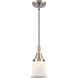 Franklin Restoration Small Canton 1 Light 7 inch Brushed Satin Nickel Mini Pendant Ceiling Light in Matte White Glass