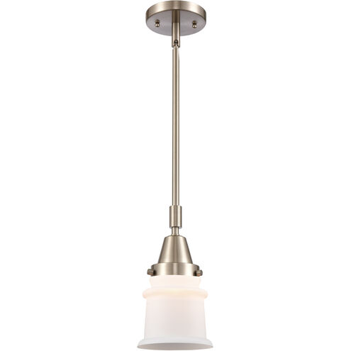 Franklin Restoration Small Canton 1 Light 7 inch Brushed Satin Nickel Mini Pendant Ceiling Light in Matte White Glass