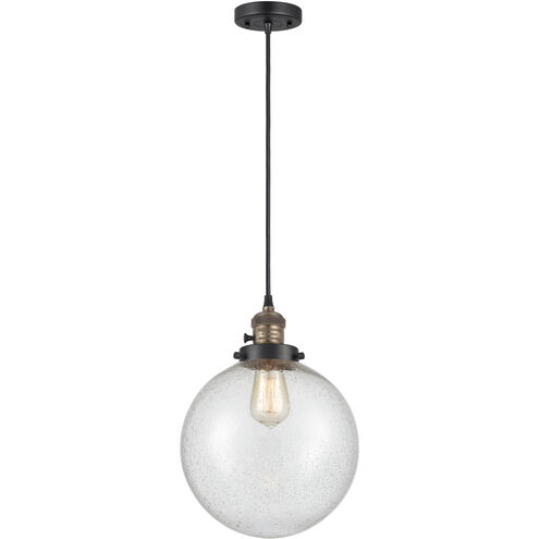 Franklin Restoration Beacon LED 10 inch Black Antique Brass Mini Pendant Ceiling Light in Seedy