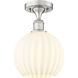 Edison White Venetian 1 Light 8.00 inch Semi-Flush Mount