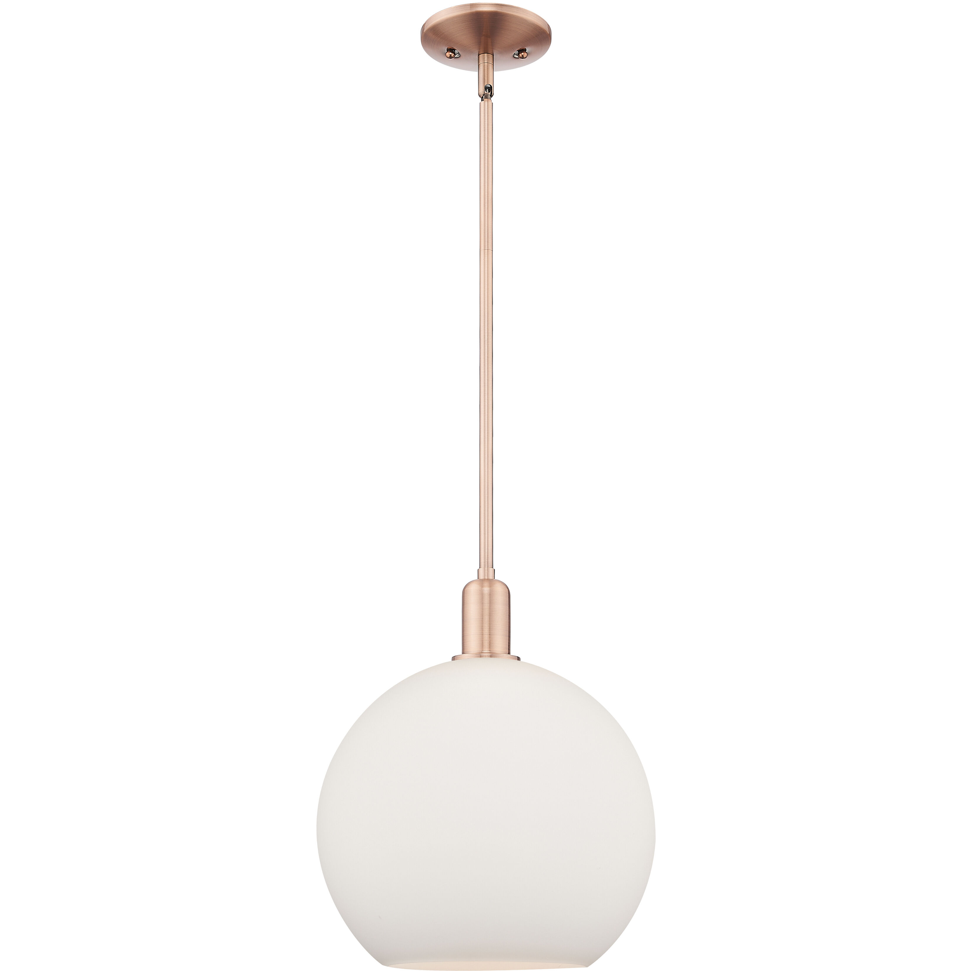 Arcadia Athens 1 Light 11.75 inch Antique Copper Mini Pendant Ceiling Light in Matte White