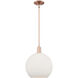 Arcadia Athens 1 Light 11.75 inch Antique Copper Mini Pendant Ceiling Light in Matte White