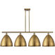 Ballston Dome 4 Light 50 inch Brushed Brass Island Light Ceiling Light
