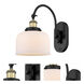 Franklin Restoration Bell LED 8 inch Black Antique Brass Sconce Wall Light in Matte White Glass