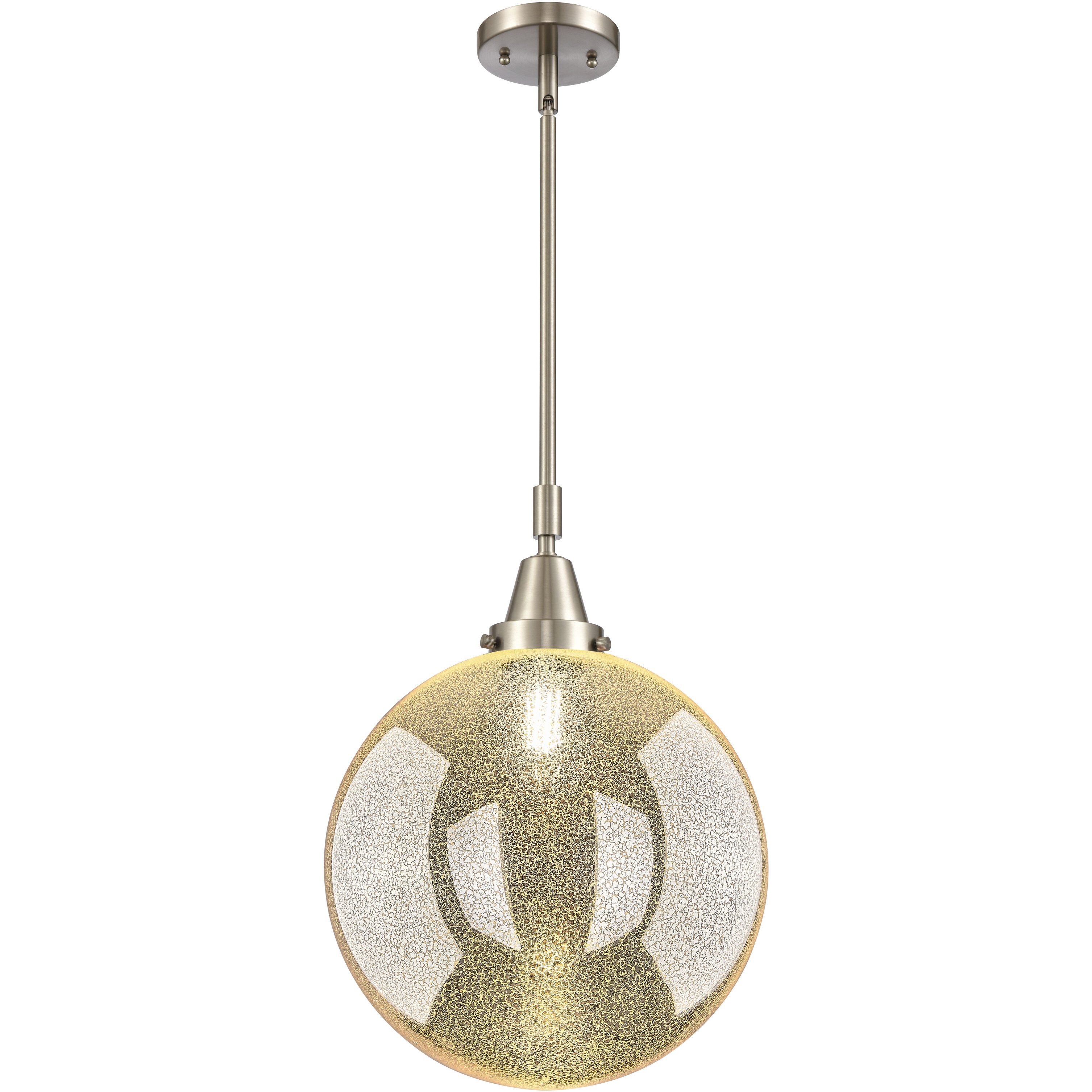 Beacon 1 Light 12 inch Brushed Satin Nickel Mini Pendant Ceiling Light in Mercury Glass