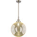 Beacon 1 Light 12 inch Brushed Satin Nickel Mini Pendant Ceiling Light in Mercury Glass