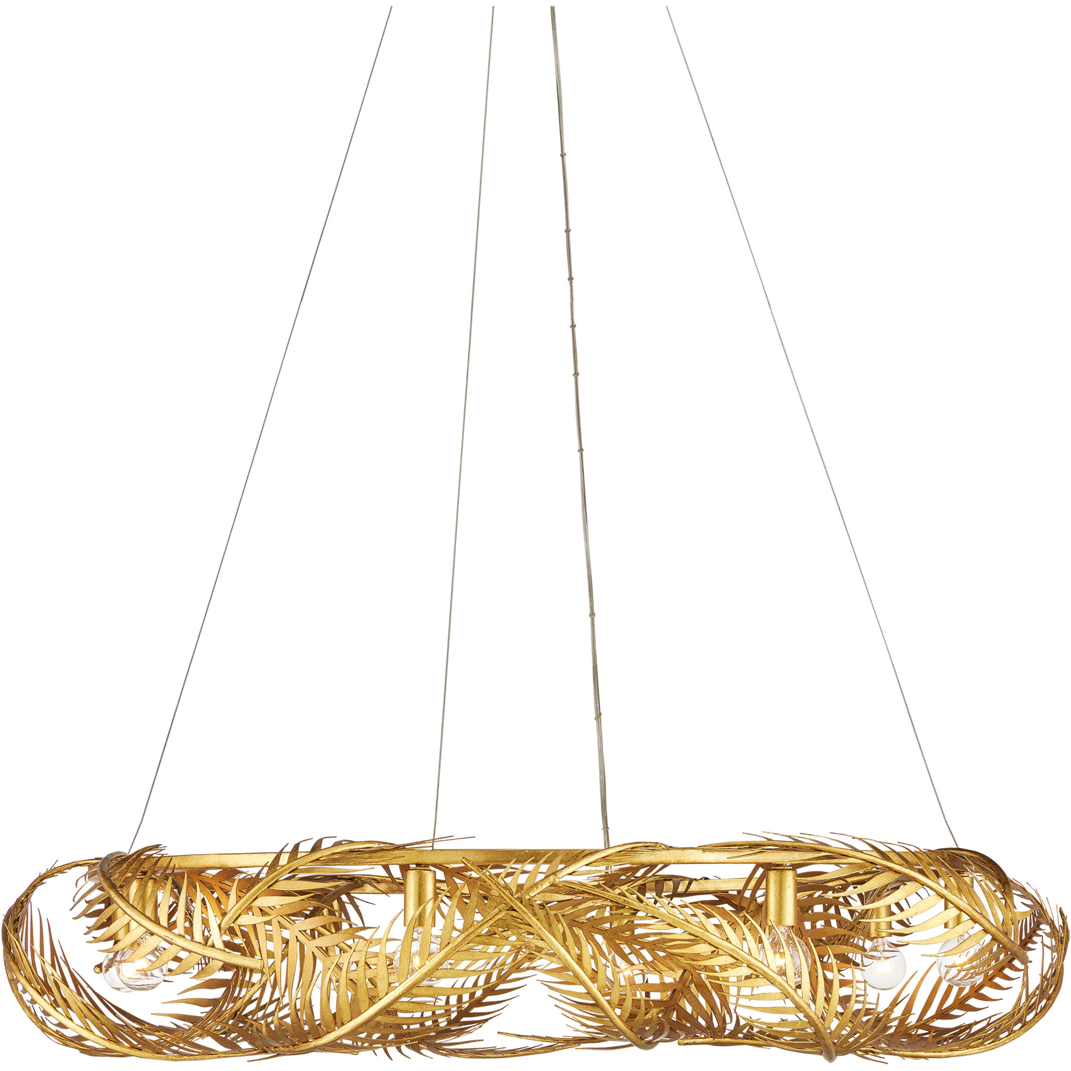 Queenbee Palm 8 Light 42 inch Contemporary Gold Leaf/Painted Contemporary Gold Chandelier Ceiling Light
