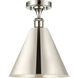Ballston Cone 1 Light 12 inch Polished Nickel Semi-Flush Mount Ceiling Light
