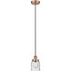 Edison Bell 1 Light 5 inch Antique Copper Mini Pendant Ceiling Light