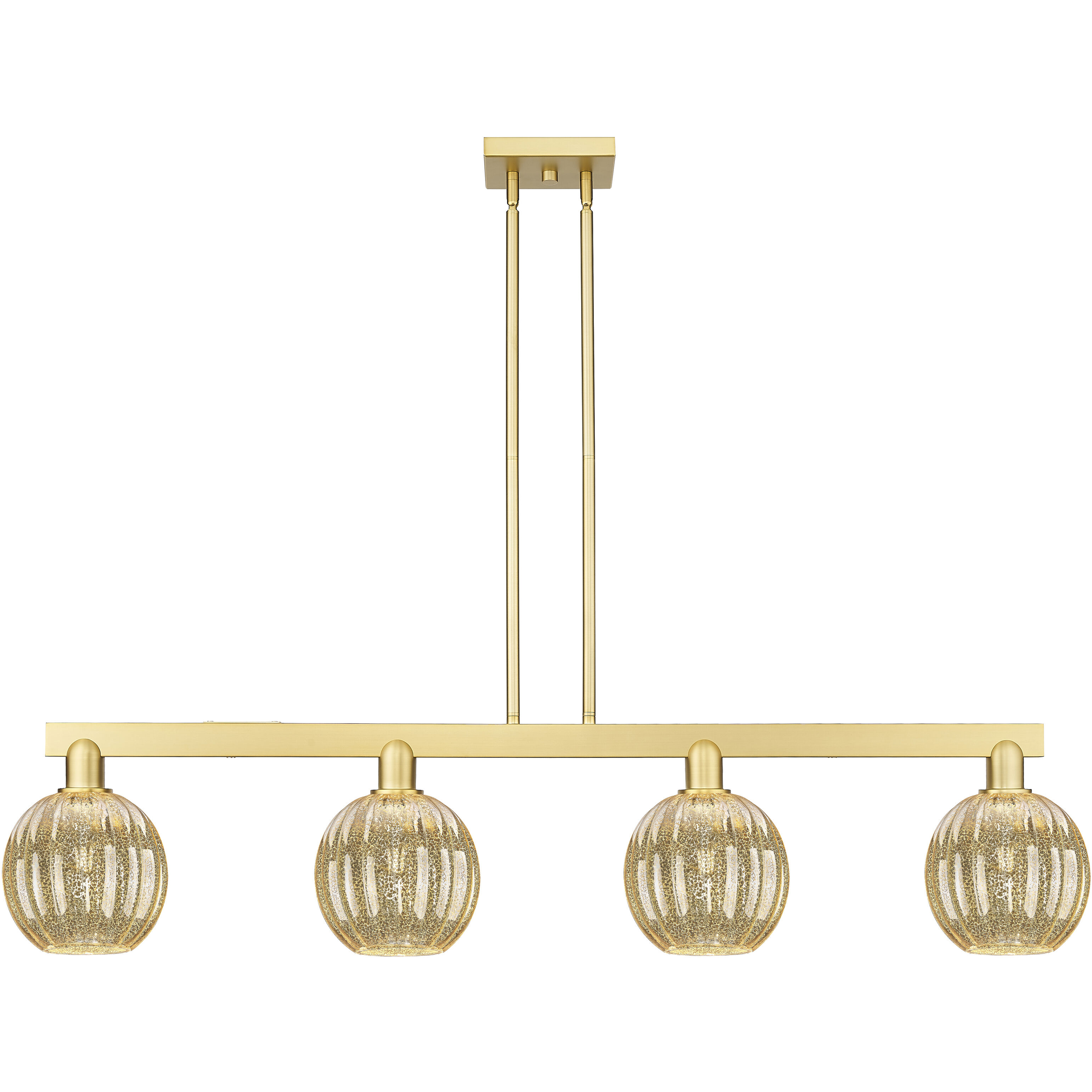 Preston Island Light Ceiling Light in Satin Gold, Mercury Glass