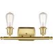 Bare Bulb 2 Light 16 inch Satin Gold Bath Vanity Light Wall Light, Ballston