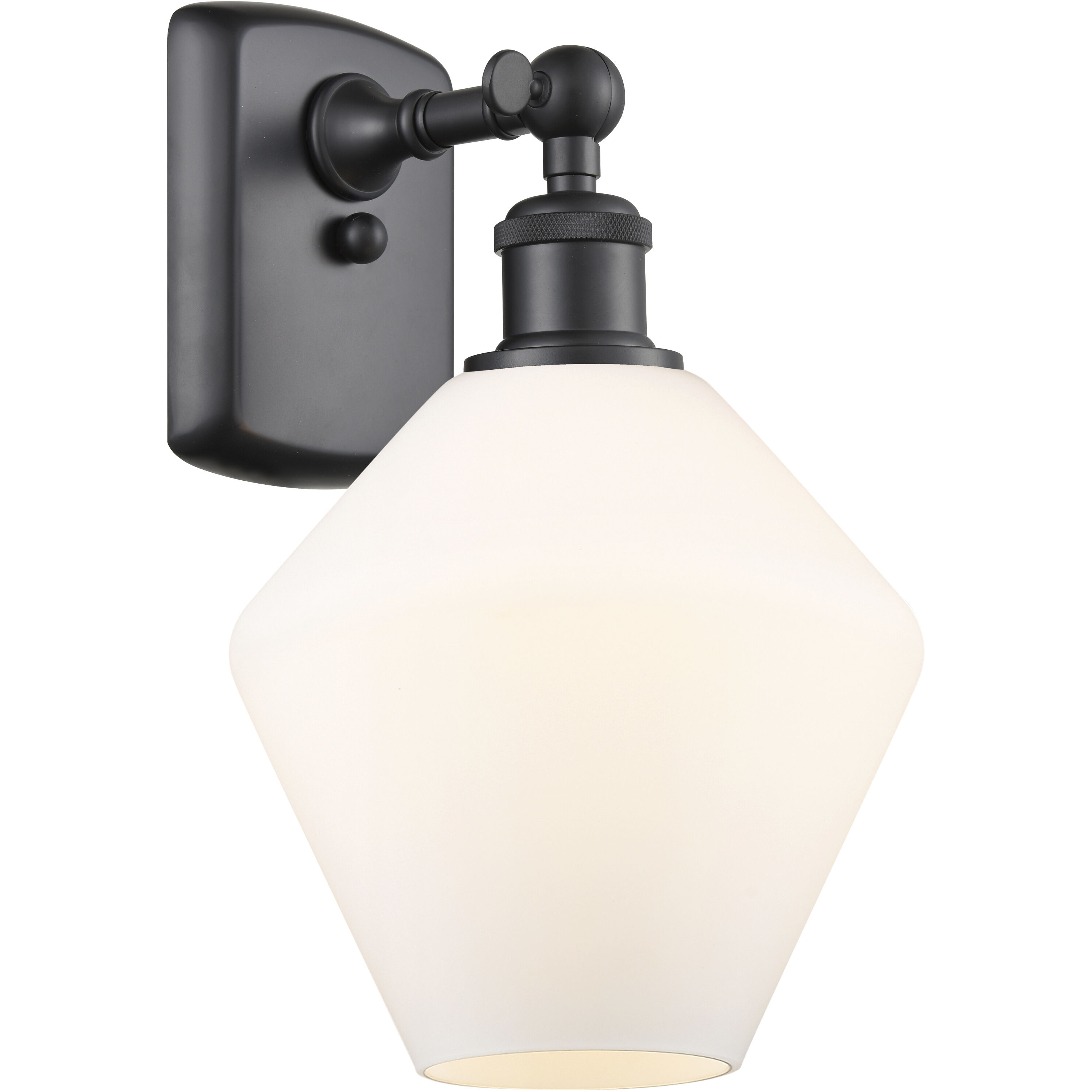 Ballston Cindyrella 1 Light 8 inch Matte Black Sconce Wall Light in Incandescent, Matte White Glass