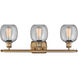Ballston Belfast LED 26 inch Brushed Brass Bath Vanity Light Wall Light in Seedy Glass, Ballston