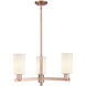 Arcadia Clymer 3 Light 25.63 inch Antique Copper Chandelier Ceiling Light in Matte White
