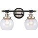 Saybrook LED 16.25 inch Black Polished Nickel Bath Vanity Light Wall Light in Clear Glass