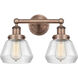 Fulton 2 Light 15.5 inch Antique Copper and Clear Bath Vanity Light Wall Light