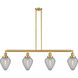 Franklin Restoration Geneseo 4 Light 51.63 inch Black Antique Brass Island Light Ceiling Light, Franklin Restoration