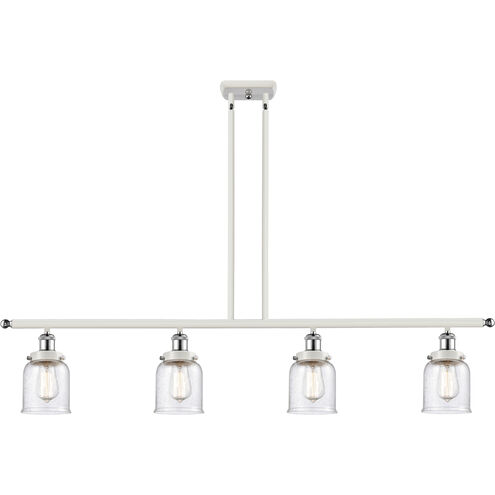 Ballston Small Bell LED 48 inch White and Polished Chrome Island Light Ceiling Light in Seedy Glass