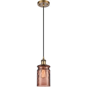 Ballston Candor LED 5 inch Brushed Brass Mini Pendant Ceiling Light in Toffee Waterglass, Ballston