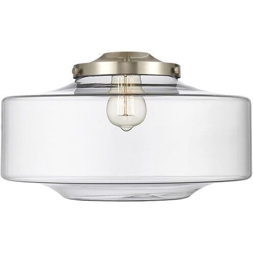 Franklin Restoration Bridgeton LED 11.75 inch Antique Brass Mini Pendant Ceiling Light in Clear