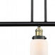 Franklin Restoration Small Bell 3 Light 38 inch Black Antique Brass Island Light Ceiling Light in Matte White Glass, Franklin Restoration