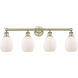 Eaton 4 Light 32.5 inch Antique Brass and Matte White Bath Vanity Light Wall Light