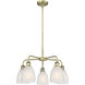 Brookfield 5 Light 23.75 inch Antique Brass and White Chandelier Ceiling Light