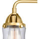 Nouveau 2 Bellmont 3 Light 24 inch Satin Gold Bath Vanity Light Wall Light in Clear Glass