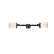 Franklin Restoration Small Bell 2 Light 5 inch Matte Black Bath Vanity Light Wall Light in Matte White Glass, Franklin Restoration